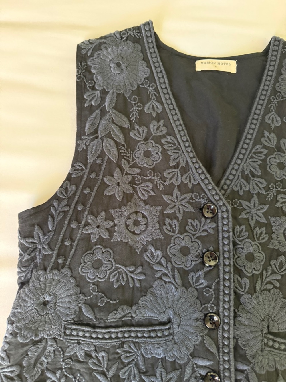 Maison Hotel Embroidered Freddie Vest - small - Picture 6 of 15